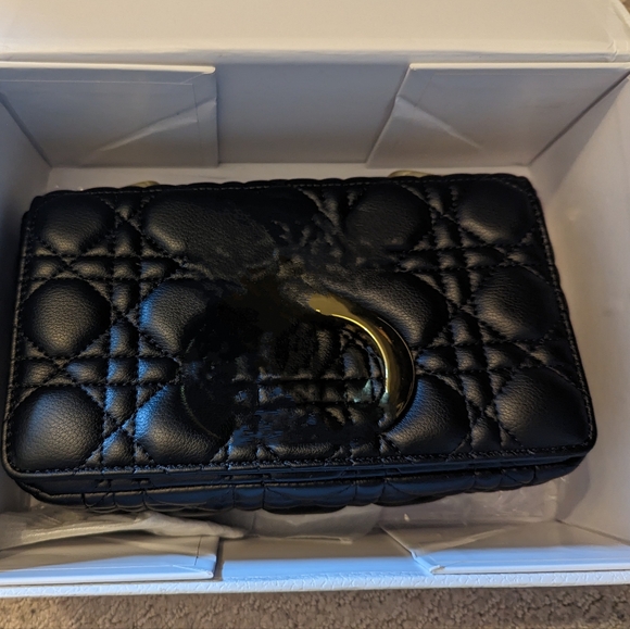 Black patterned shoulder or crossbody bag - Picture 5 of 5